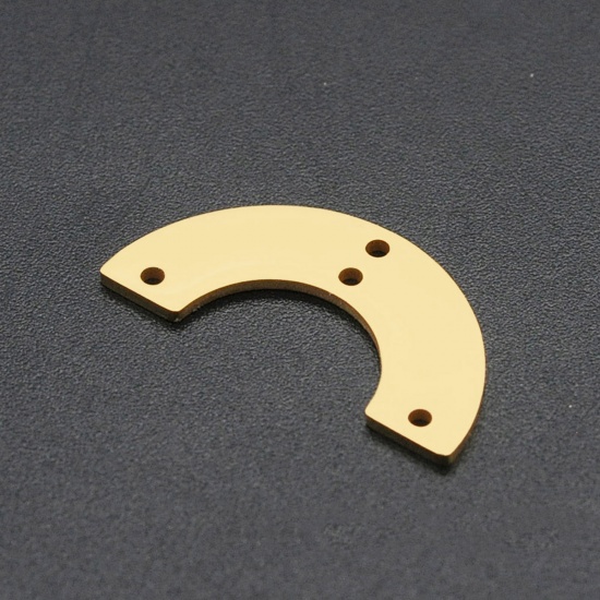 Immagine di Acciaio Inossidabile Charms Arcuato Oro Placcato 25mm x 12mm, 1 Pz