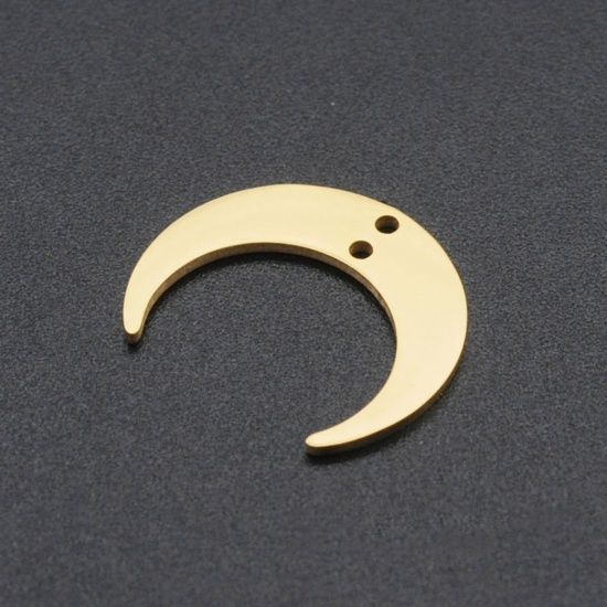 Picture of Stainless Steel Galaxy Charms Half Moon Gold Plated 20mm x 17mm, 1 Piece