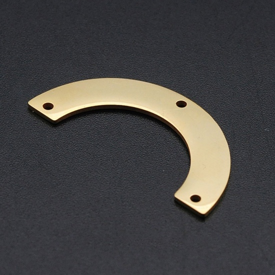 Immagine di Acciaio Inossidabile Ciondoli Arcuato Oro Placcato 35mm x 17mm, 1 Pz