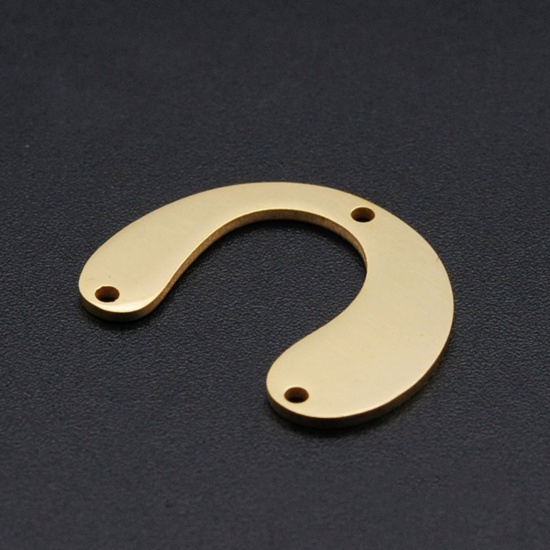 Picture of Stainless Steel Charms Arched Gold Plated 24mm x 19mm, 1 Piece