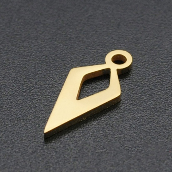 Picture of Stainless Steel Charms Geometric Gold Plated 15mm x 6.5mm, 1 Piece