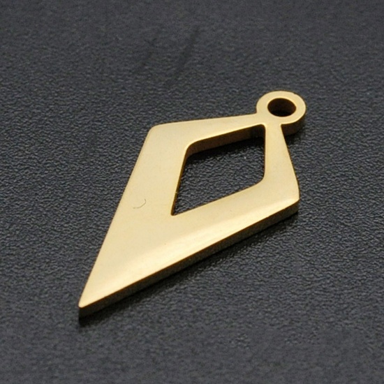 Bild von Edelstahl Charms Geometrie Vergoldet 22mm x 10mm, 1 Stück
