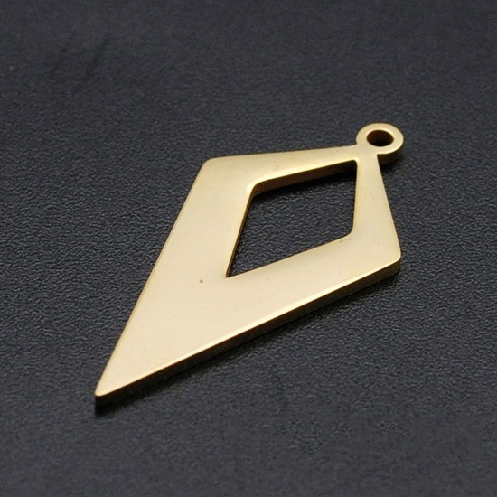 Immagine di Acciaio Inossidabile Ciondoli Geometrica Oro Placcato 30mm x 14mm, 1 Pz