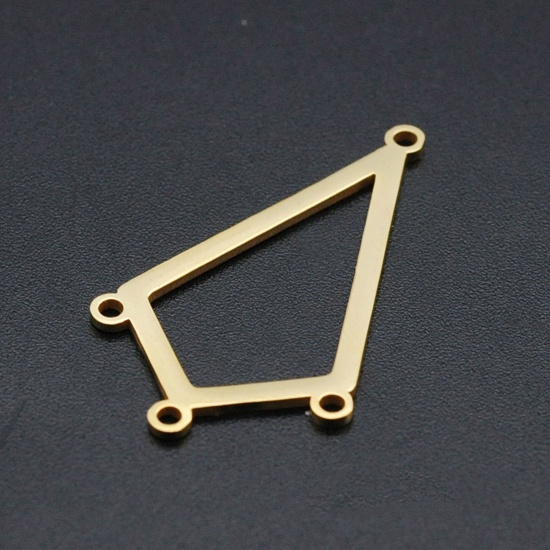 Picture of Stainless Steel Pendants Geometric Gold Plated 35mm x 20mm, 1 Piece