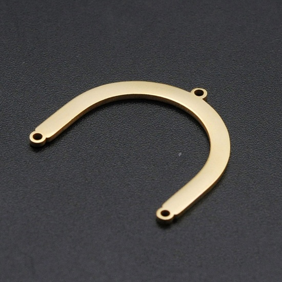 Picture of Stainless Steel Charms Arched Gold Plated 25mm x 23.5mm, 1 Piece