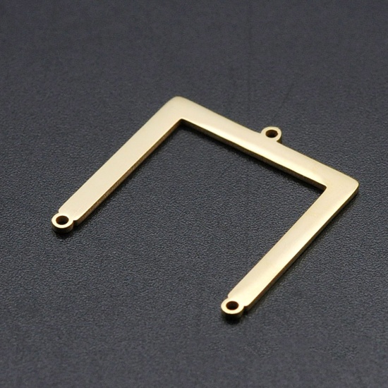 Picture of Stainless Steel Charms Geometric Gold Plated 25.5mm x 25mm, 1 Piece