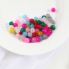 Image de Perles en Verre Rond Couleur au Hasard Env. 8mm Dia, Trou: 1.5mm, 100 Pcs