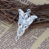 Bild von Zinklegierung Fairy Charm Anhänger Versilbert Transparent Strass 53mm x 31mm, 1 Stück
