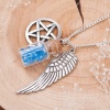 Immagine di Lega di Zinco Collana Argento Antico Ali di Angelo Stella a Cinque Punte 57cm Lunghezza, 1 Pz