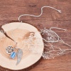 Immagine di Lega di Zinco Collana Argento Antico Ali di Angelo Stella a Cinque Punte 57cm Lunghezza, 1 Pz