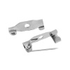 Picture of Iron Based Alloy Safety Pin Brooches Findings Silver Plated 15mm( 5/8") x 4mm( 1/8"), 100 PCs