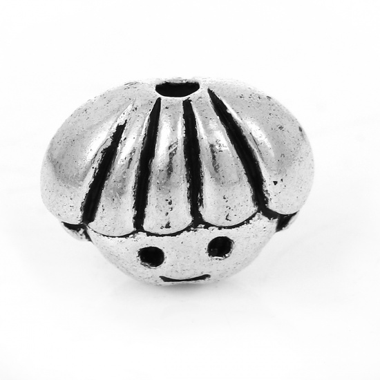 Picture of Zinc Based Alloy 3D Beads Boy Head Antique Silver About 12mm x 9mm, Hole: Approx 1.8mm, 30 PCs