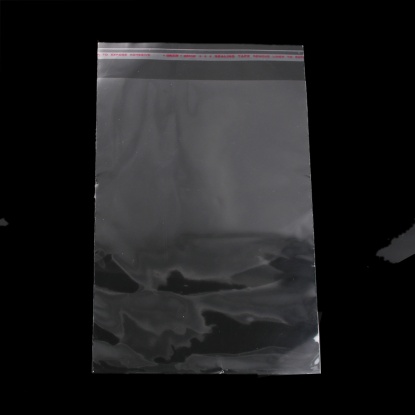 ABS 接着ポリ袋 透明 (使用可能なスペース： 21cmx14cm) 24cm x 14cm、 100 個 の画像