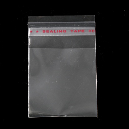 Picture of Plastic Self-Seal Bags Transparent (Usable Space: 45mmx40mm) 65mm(2 4/8") x 40mm(1 5/8"), 500 PCs