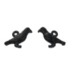 Picture of Zinc Based Alloy Halloween 3D Charms Crow Bird Black Enamel 16mm( 5/8") x 10mm( 3/8"), 10 PCs