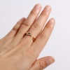 Bild von Zinklegierung Modisch Offen Ring Blätter Vergoldet Transparent Strass Hohl 16.9mm（US Größe:6.5) 1 Stück