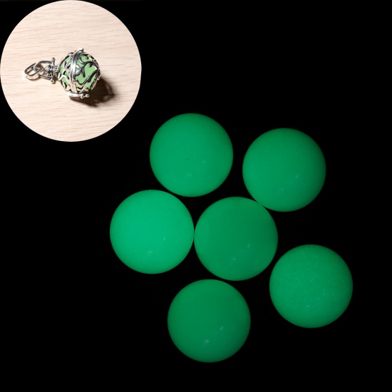 Picture of Stone Green Glow In The Dark Gemstone Loose Beads Round About 16.0mm( 5/8") Dia, 2 PCs