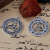 Picture of Zinc Based Alloy Pendants Round Antique Silver Color Celtic Knot Carved Hollow 3.3cm(1 2/8") x 2.9cm(1/8"), 5 PCs