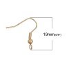 Picture of Iron Based Alloy Ear Wire Hooks Earring Findings Gold Plated 19mm( 6/8") x 18mm( 6/8"), Post/ Wire Size: (21 gauge), 300 PCs