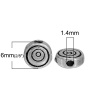 Image de Perles en Alliage de Zinc Rond Cercles Gravé Argent Vieilli 6mm Dia, Taille de Trou: 1.4mm, 50 Pcs