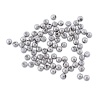 Image de Perles en Acier Inoxydable Perles de Rocailles Forme Rond Argent Mat Diamètre: 3mm, Tailles de Trous: 1.0mm, 50 Pcs