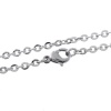 304ステンレス鋼 ネックレス シルバートーン 小豆チェーン・あづきチェーン 60.0cm長さ、 1 本 の画像