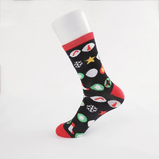 Immagine di Black - 11# Christmas Winter Warm Couple Unisex Cotton Socks Size 37-43, 1 Pair