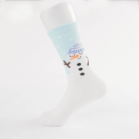 Immagine di Light Blue - 14# Christmas Winter Warm Couple Unisex Cotton Socks Size 37-43, 1 Pair