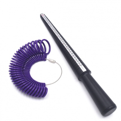Picture of Plastic Ring Measuring Tool Black Purple 26cm x 2.3cm, HK Size 1 - 33, 1 Set