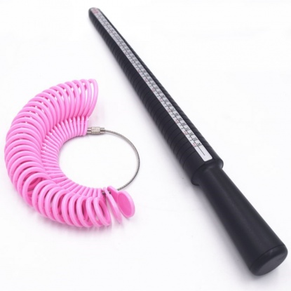 Picture of Plastic Ring Measuring Tool Black Pink 26cm x 2.3cm, HK Size 1 - 33, 1 Set