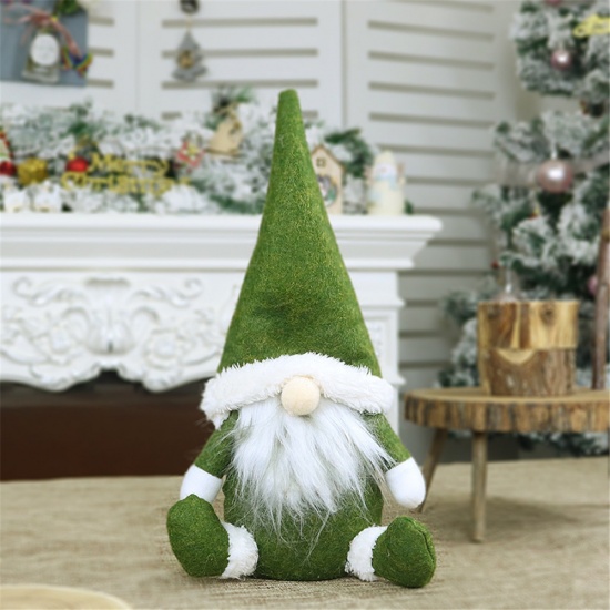 Bild von Vliesstoff Weihnachten Verzierungen Grün Puppe Wichtelmännchen 31cmx 16cm, 1 Stück