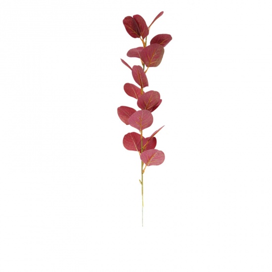 Picture of Red - Simulation Eucalyptus Leaf DIY Wedding Plant Wall Background Decoration 11x56cm, 5 PCs
