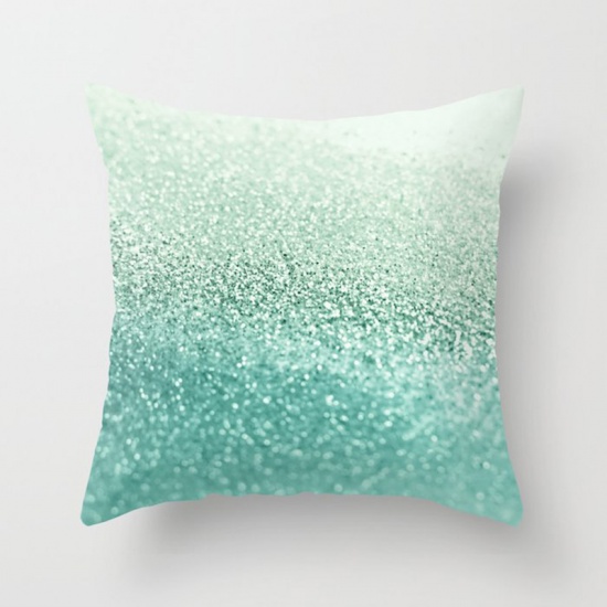 Bild von Mintgrün - 16 # Pfirsichhaut Stoff Quadratischer Kissenbezug Heimtextil 45x45cm, 1 Stück