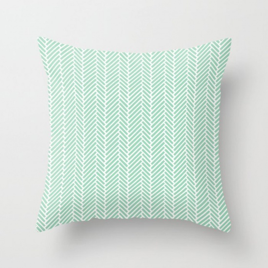 Bild von Mintgrün - 19 # Pfirsichhaut Stoff Quadratischer Kissenbezug Heimtextil 45x45cm, 1 Stück