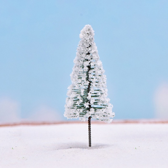 Bild von Weiß - Weihnachtsbaum Kunststoff Micro Landscape Miniatur Dekoration 10cm lang, 1 Stück