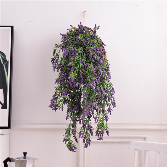 紫-シミュレーションラベンダーの花つる壁家の装飾長さ75cm、1 個 の画像