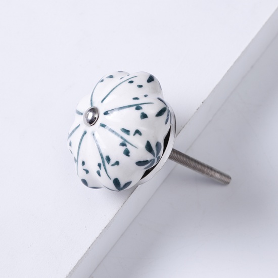 Imagen de Dark Green - 3# Ceramic Flower Handles Pulls Knobs For Drawer Cabinet Furniture Hardware 40x29mm, 1 Piece