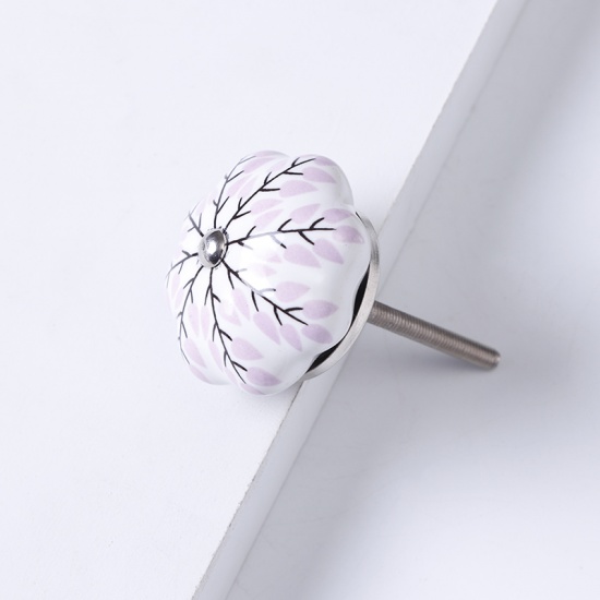 Imagen de Light Pink - 9# Ceramic Flower Handles Pulls Knobs For Drawer Cabinet Furniture Hardware 40x29mm, 1 Piece