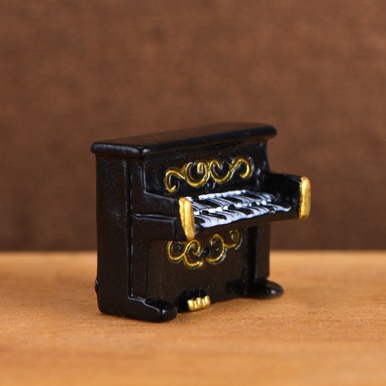 Bild von Black-1 Piano Retro Resin Micro Landscape Miniatur Dekoration 2,4x2cm, 1 Stück