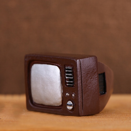 Bild von Coffee-3 Fernseher Retro Resin Micro Landscape Miniatur Dekoration 2.2x1.7cm, 1 Stück