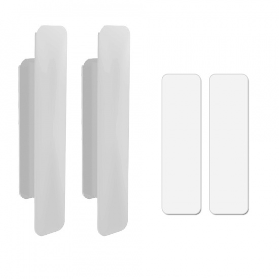 Imagen de White - Plastic Self-adhesive Handles Pulls Knobs For Drawer Cabinet Furniture Hardware 108x23x18mm, 2 PCs
