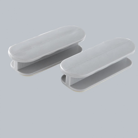 Imagen de Gray - Plastic Self-adhesive Handles Pulls Knobs For Drawer Cabinet Furniture Hardware 4x9cm, 1 Set（2 PCs/Set）