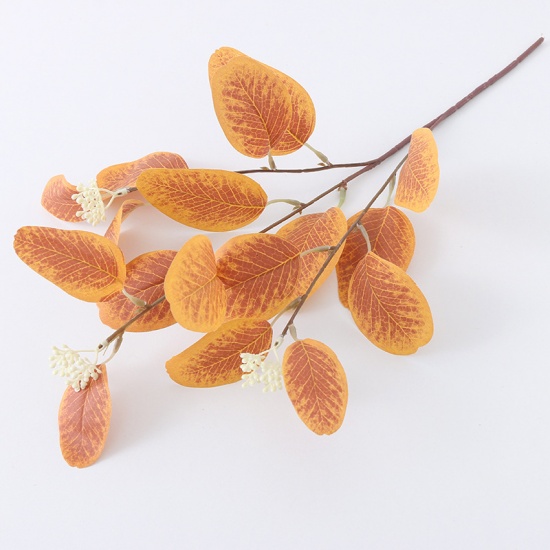 Picture of Orange - Faux Silk Simulation Eucalyptus Leaf Home Decoration 54cm long, 1 Piece