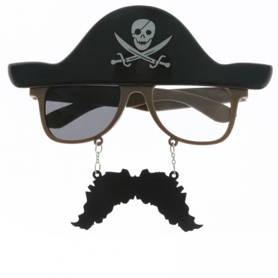 Picture of Black - 1# Pirate Glasses Halloween Decorations Party Props 18x16cm, 1 Piece
