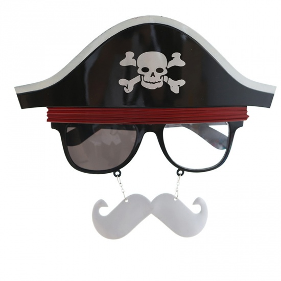 Picture of Black - 11# Pirate Glasses Halloween Decorations Party Props 20x17cm, 1 Piece