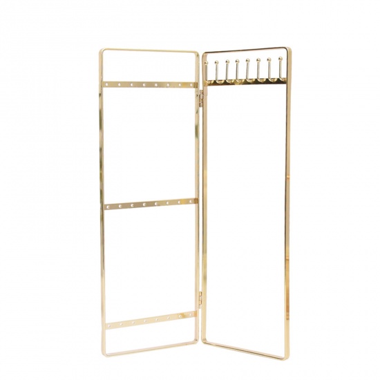 Picture of Zinc Based Alloy Jewelry Displays Rectangle Gold Plated Can Open 27.8cm x 9.8cm , 1 Piece