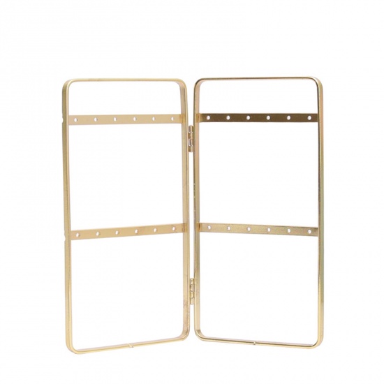 Picture of Zinc Based Alloy Jewelry Displays Rectangle Gold Plated Can Open 16.2cm x 8.3cm , 1 Piece