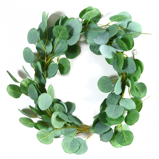 Picture of Green - Faux Silk Artificial Leaf Garlands Vines For Wedding Party Home Wall Garden Decoration 200cm long, 1 Piece