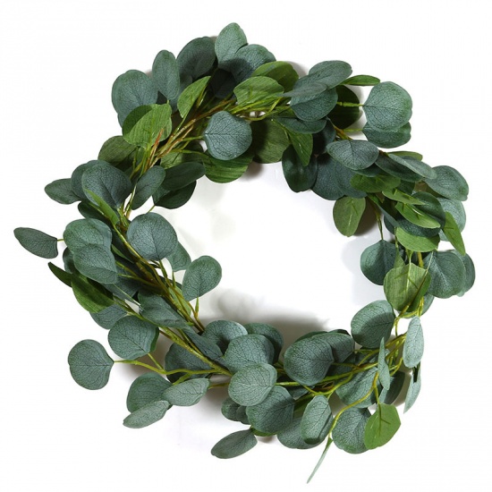 Picture of Dark Green - Faux Silk Artificial Leaf Garlands Vines For Wedding Party Home Wall Garden Decoration 200cm long, 1 Piece