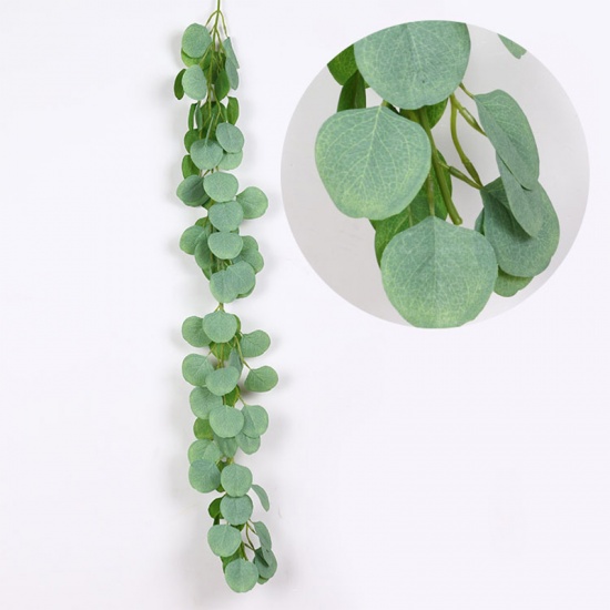 Picture of Light Green - Faux Silk Artificial Leaf Garlands Vines For Wedding Party Home Wall Garden Decoration 100cm long, 1 Piece